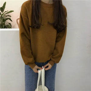 Sudaderas Mujer 2019 Harajuku Solid Sweatshirt Women Long Sleeve Hoodie Loose Women Hoodies Sweatshirts Casual Tracksuit