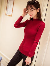 Load image into Gallery viewer, 8 colors 2019 Autumn Women lady sweater high elastic Solid Turtleneck sweater women slim sexy tight Bottoming Knitted Pullovers