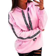 Load image into Gallery viewer, 2019 Women Autumn Sweatshirt Women Long Sleeve Solid Hooded Pullover Tops Blouse Letter Print Hoodies Women Plus Size 5XL