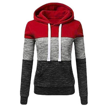 Load image into Gallery viewer, Hoodies Women Sweatshirts Fashion Womens Casual Hoodies Sweatshirt Patchwork Ladies Hooded Pullover Women Clothing Sweats Warm