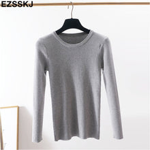 Load image into Gallery viewer, 2019 Knitted Women o-neck Sweater Pullovers spring Autumn Basic Women Sweaters Pullover Slim Fit Black cheap top