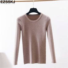 Load image into Gallery viewer, 2019 Knitted Women o-neck Sweater Pullovers spring Autumn Basic Women Sweaters Pullover Slim Fit Black cheap top