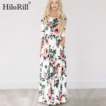 Load image into Gallery viewer, Long Dress Floral Print Boho Beach Dress Tunic Maxi Dress Women Evening Party Dress Sundress Vestidos de festa XXXL