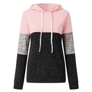 Hoodies Women Sweatshirts Fashion Womens Casual Hoodies Sweatshirt Patchwork Ladies Hooded Pullover Women Clothing Sweats Warm