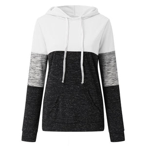 Hoodies Women Sweatshirts Fashion Womens Casual Hoodies Sweatshirt Patchwork Ladies Hooded Pullover Women Clothing Sweats Warm