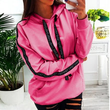 Load image into Gallery viewer, 2019 Women Autumn Sweatshirt Women Long Sleeve Solid Hooded Pullover Tops Blouse Letter Print Hoodies Women Plus Size 5XL