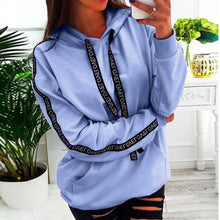 Load image into Gallery viewer, 2019 Women Autumn Sweatshirt Women Long Sleeve Solid Hooded Pullover Tops Blouse Letter Print Hoodies Women Plus Size 5XL