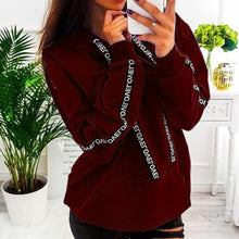 Load image into Gallery viewer, 2019 Women Autumn Sweatshirt Women Long Sleeve Solid Hooded Pullover Tops Blouse Letter Print Hoodies Women Plus Size 5XL