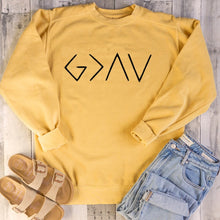 Load image into Gallery viewer, God Is Greater Than The Highs and Lows Women Sweatshirt Full Sleeve Believe Female Jesus Jumper Christian Pullover Drop Shipping