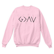 Load image into Gallery viewer, God Is Greater Than The Highs and Lows Women Sweatshirt Full Sleeve Believe Female Jesus Jumper Christian Pullover Drop Shipping