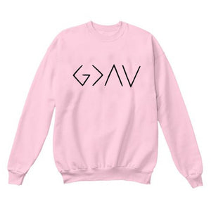 God Is Greater Than The Highs and Lows Women Sweatshirt Full Sleeve Believe Female Jesus Jumper Christian Pullover Drop Shipping