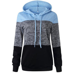 Hoodies Women Sweatshirts Fashion Womens Casual Hoodies Sweatshirt Patchwork Ladies Hooded Pullover Women Clothing Sweats Warm