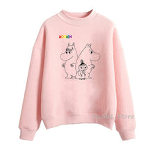 Load image into Gallery viewer, Cute Whisky Design Moomins hoodies women harajuku kawaii hoodie pink funny sudadera mujer winter clothes tracksuit sweatshirts