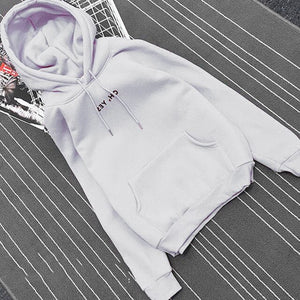 RICORIT Oh Yes Letter Pullover Women Fleece Thick Harajuku Loose Hoodies Female Winter Casual Hooded Sweatshirt Bts Hoodie