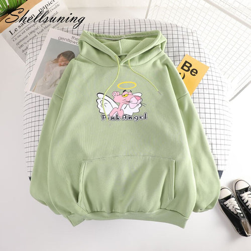 Shellsuning Animal Print Hoodies Sweatshirts Women Harajuku Autumn Winter New Thicken Casual Hooded Pullover Tops Female Outwear