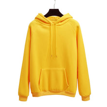 Load image into Gallery viewer, Zuolunouba 2018 winter Casual Fleece women Hoodies Sweatshirts long sleeve yellow girl Pullovers loose Hooded Female thick coat