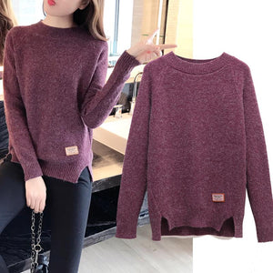 2020 Women Sweaters And Pullovers Autumn Winter Long Sleeve Pull Femme Solid Pullover Female Casual Knitted Sweater NS3996