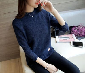 2020 Women Sweaters And Pullovers Autumn Winter Long Sleeve Pull Femme Solid Pullover Female Casual Knitted Sweater NS3996