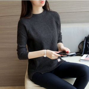 2020 Women Sweaters And Pullovers Autumn Winter Long Sleeve Pull Femme Solid Pullover Female Casual Knitted Sweater NS3996