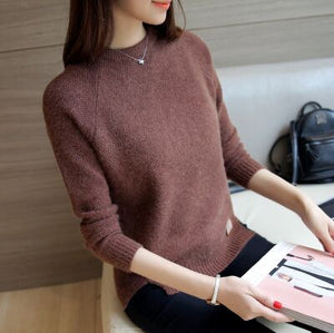 2020 Women Sweaters And Pullovers Autumn Winter Long Sleeve Pull Femme Solid Pullover Female Casual Knitted Sweater NS3996