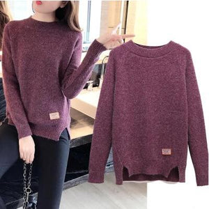 2020 Women Sweaters And Pullovers Autumn Winter Long Sleeve Pull Femme Solid Pullover Female Casual Knitted Sweater NS3996