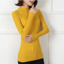 Load image into Gallery viewer, Knitting Women Sweaters And Pullovers Solid Color Turtleneck Slim Casual Ladies Knitted Sweater Winter New Chic Lace Pullover