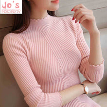 Load image into Gallery viewer, Knitting Women Sweaters And Pullovers Solid Color Turtleneck Slim Casual Ladies Knitted Sweater Winter New Chic Lace Pullover