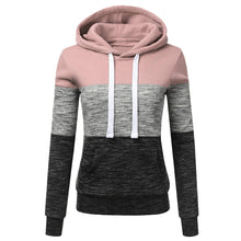 Load image into Gallery viewer, Hoodies Women Sweatshirts Fashion Womens Casual Hoodies Sweatshirt Patchwork Ladies Hooded Pullover Women Clothing Sweats Warm