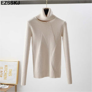 chic Autumn winter thick Sweater Pullovers Women Long Sleeve casual warm basic turtleneck Sweater female knit Jumpers top