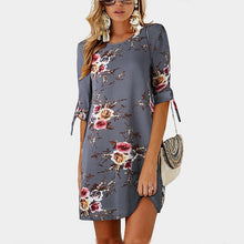 Load image into Gallery viewer, Women Summer Dress Boho Style Floral Print Chiffon Beach Dress Tunic Sundress Loose Mini Party Dress Vestidos Plus Size 5XL