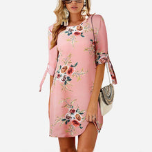 Load image into Gallery viewer, Women Summer Dress Boho Style Floral Print Chiffon Beach Dress Tunic Sundress Loose Mini Party Dress Vestidos Plus Size 5XL