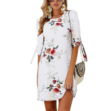 Load image into Gallery viewer, Women Summer Dress Boho Style Floral Print Chiffon Beach Dress Tunic Sundress Loose Mini Party Dress Vestidos Plus Size 5XL