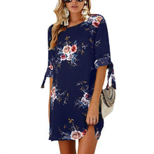 Load image into Gallery viewer, Women Summer Dress Boho Style Floral Print Chiffon Beach Dress Tunic Sundress Loose Mini Party Dress Vestidos Plus Size 5XL