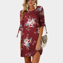 Load image into Gallery viewer, Women Summer Dress Boho Style Floral Print Chiffon Beach Dress Tunic Sundress Loose Mini Party Dress Vestidos Plus Size 5XL