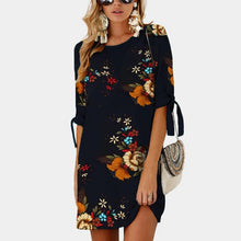 Load image into Gallery viewer, Women Summer Dress Boho Style Floral Print Chiffon Beach Dress Tunic Sundress Loose Mini Party Dress Vestidos Plus Size 5XL