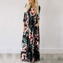 Load image into Gallery viewer, Long Dress Floral Print Boho Beach Dress Tunic Maxi Dress Women Evening Party Dress Sundress Vestidos de festa XXXL