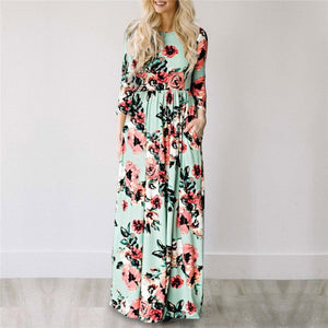 Long Dress Floral Print Boho Beach Dress Tunic Maxi Dress Women Evening Party Dress Sundress Vestidos de festa XXXL