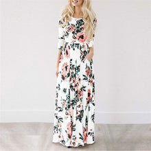 Load image into Gallery viewer, Long Dress Floral Print Boho Beach Dress Tunic Maxi Dress Women Evening Party Dress Sundress Vestidos de festa XXXL