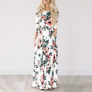 Long Dress Floral Print Boho Beach Dress Tunic Maxi Dress Women Evening Party Dress Sundress Vestidos de festa XXXL