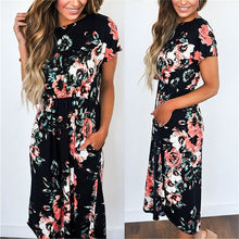 Load image into Gallery viewer, Long Dress Floral Print Boho Beach Dress Tunic Maxi Dress Women Evening Party Dress Sundress Vestidos de festa XXXL