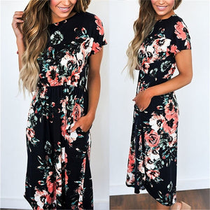 Long Dress Floral Print Boho Beach Dress Tunic Maxi Dress Women Evening Party Dress Sundress Vestidos de festa XXXL