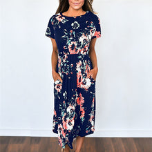 Load image into Gallery viewer, Long Dress Floral Print Boho Beach Dress Tunic Maxi Dress Women Evening Party Dress Sundress Vestidos de festa XXXL