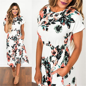 Long Dress Floral Print Boho Beach Dress Tunic Maxi Dress Women Evening Party Dress Sundress Vestidos de festa XXXL