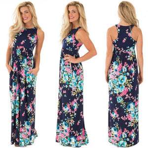 Long Dress Floral Print Boho Beach Dress Tunic Maxi Dress Women Evening Party Dress Sundress Vestidos de festa XXXL