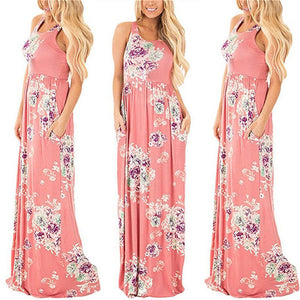 Long Dress Floral Print Boho Beach Dress Tunic Maxi Dress Women Evening Party Dress Sundress Vestidos de festa XXXL