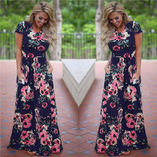 Load image into Gallery viewer, Long Dress Floral Print Boho Beach Dress Tunic Maxi Dress Women Evening Party Dress Sundress Vestidos de festa XXXL