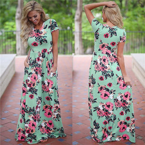 Long Dress Floral Print Boho Beach Dress Tunic Maxi Dress Women Evening Party Dress Sundress Vestidos de festa XXXL