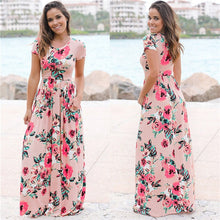 Load image into Gallery viewer, Long Dress Floral Print Boho Beach Dress Tunic Maxi Dress Women Evening Party Dress Sundress Vestidos de festa XXXL