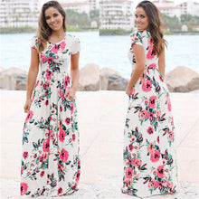 Load image into Gallery viewer, Long Dress Floral Print Boho Beach Dress Tunic Maxi Dress Women Evening Party Dress Sundress Vestidos de festa XXXL