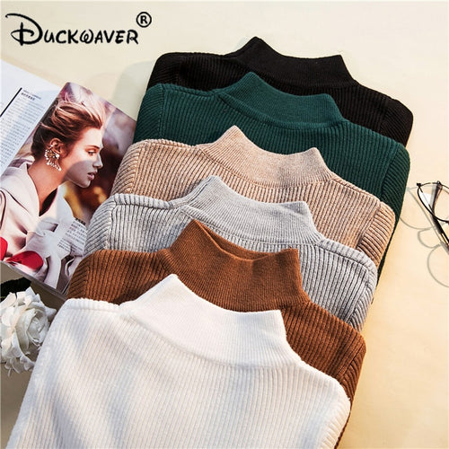 2019 Autumn Winter Women Pullovers Sweater Knitted Elasticity Casual Jumper Fashion Slim Turtleneck Warm Female Sweaters